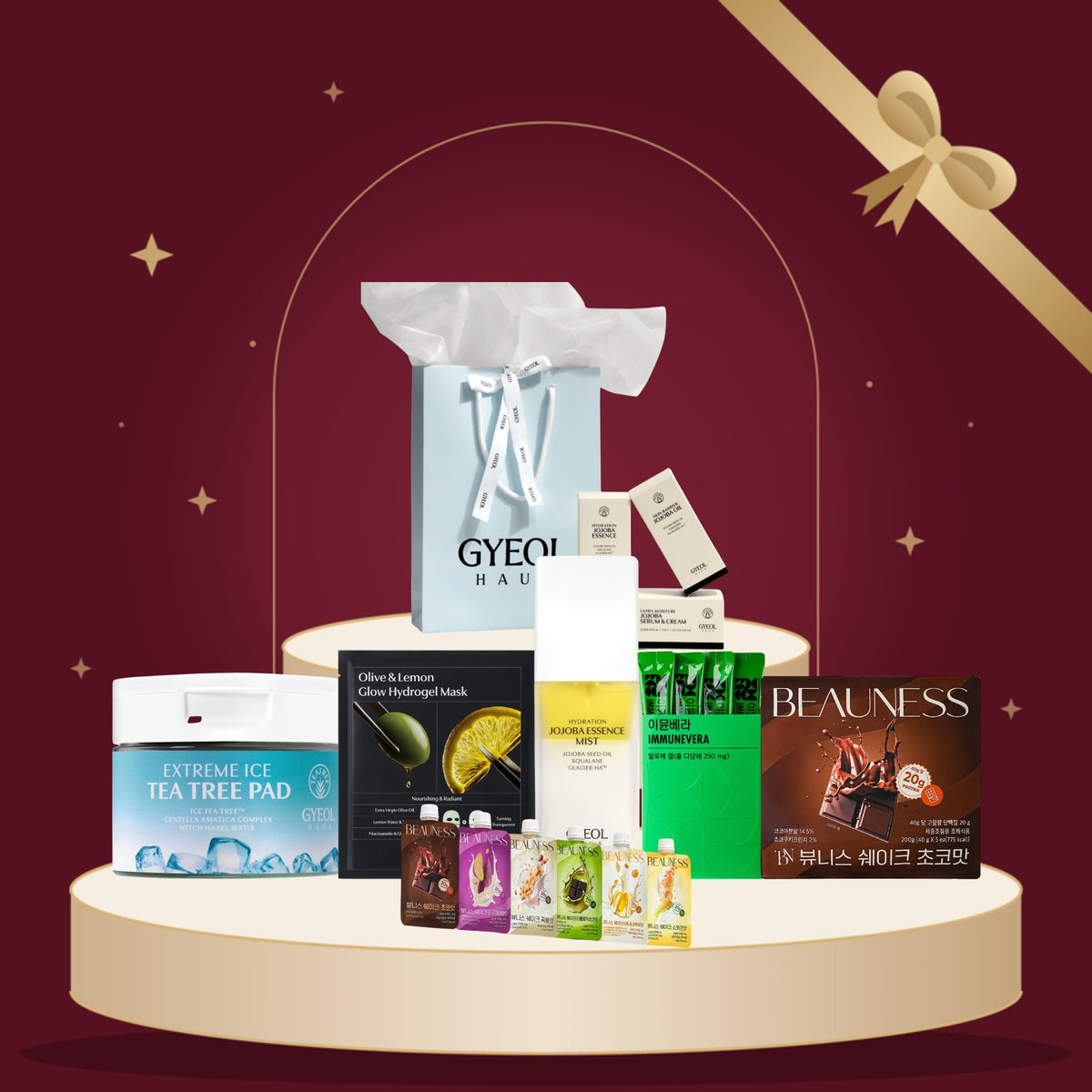 Gyeol Haus Winter Ritual – julegavesett fra K-Town, produktene pakket som gave