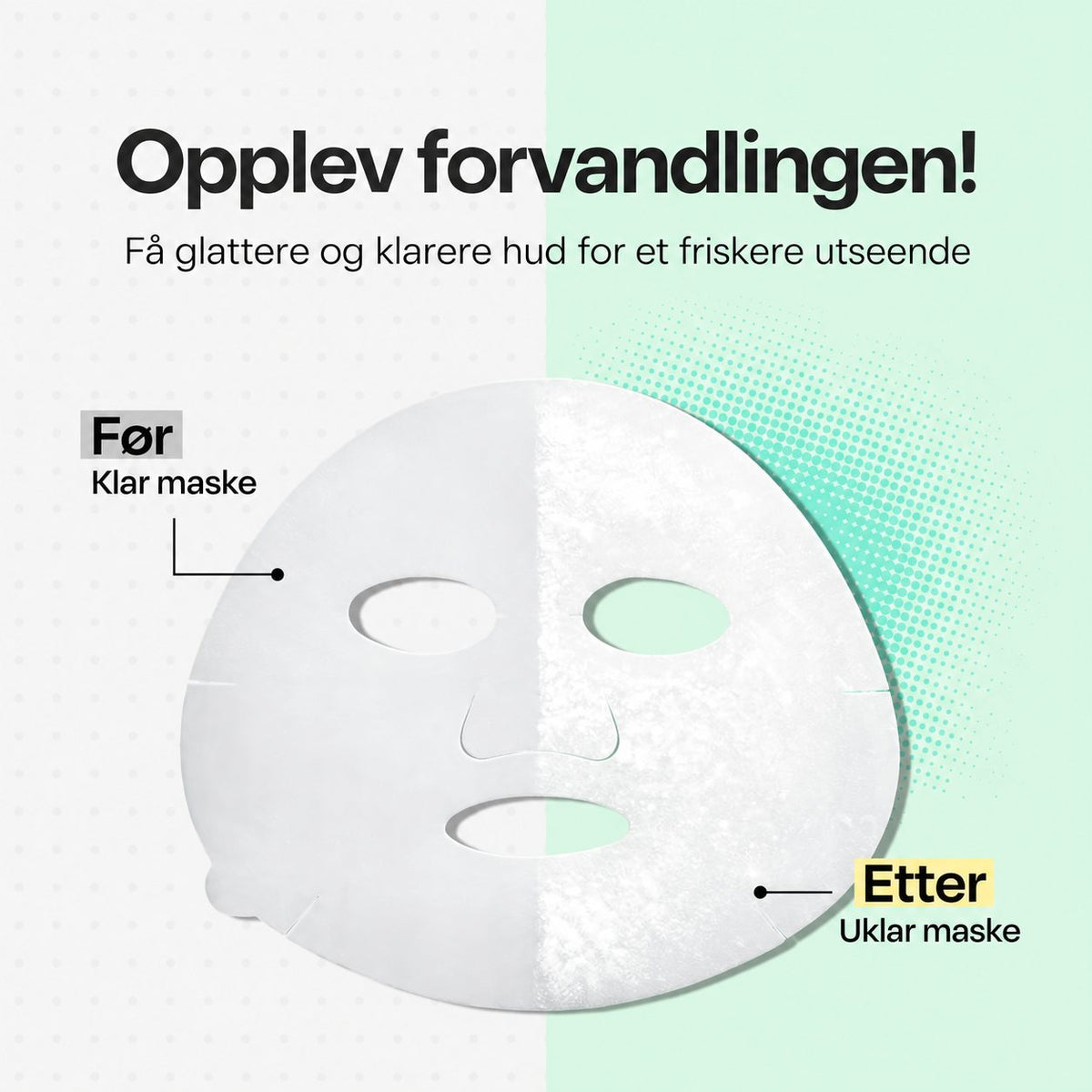 Før og etter – Celladix Bio Pore Care Cellulose Mask
