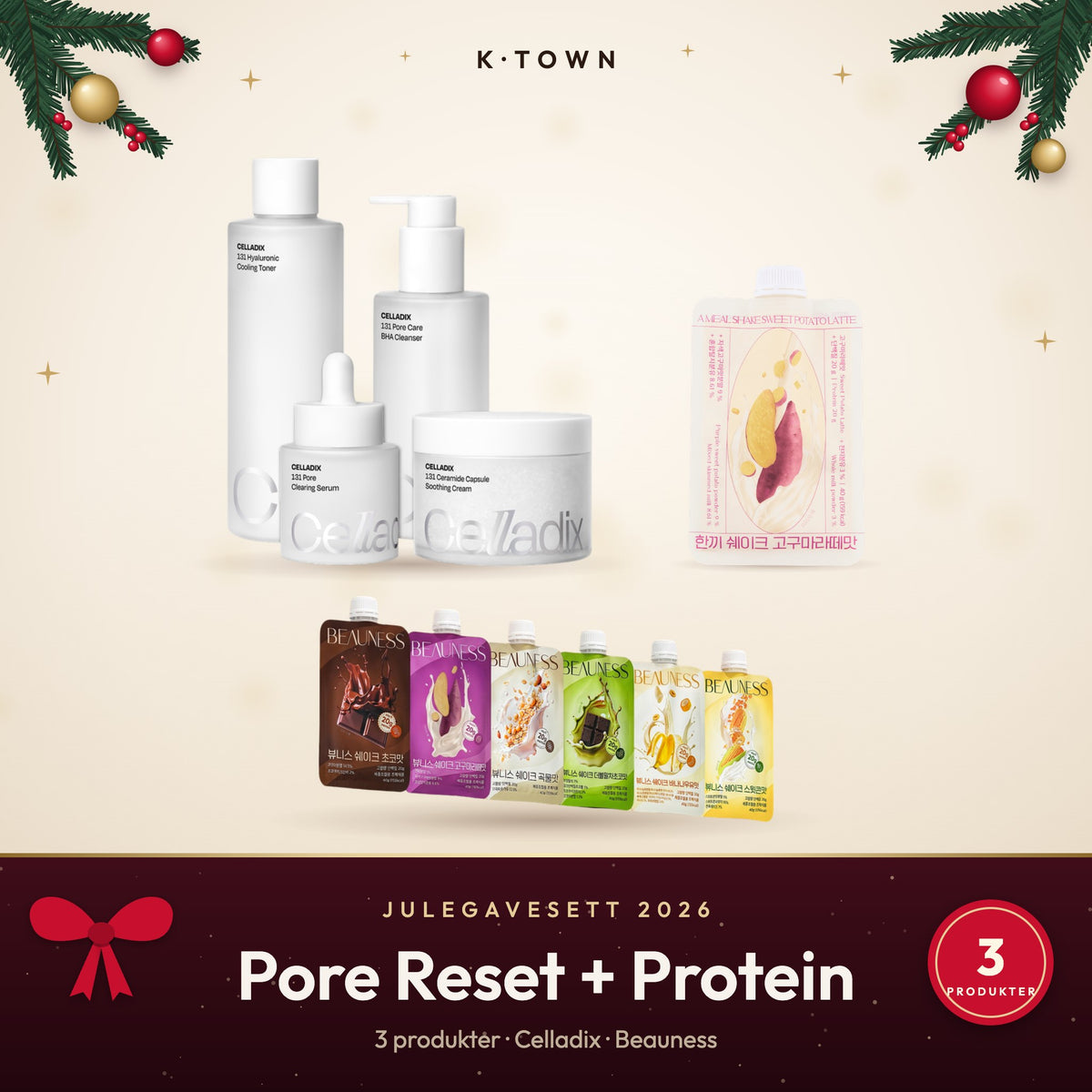 Pore Reset + Protein – julegavesett 2026 fra K-Town